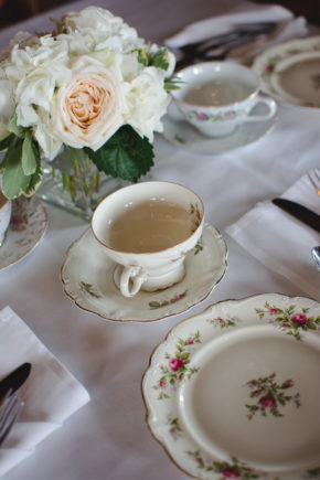 Tea cup on table